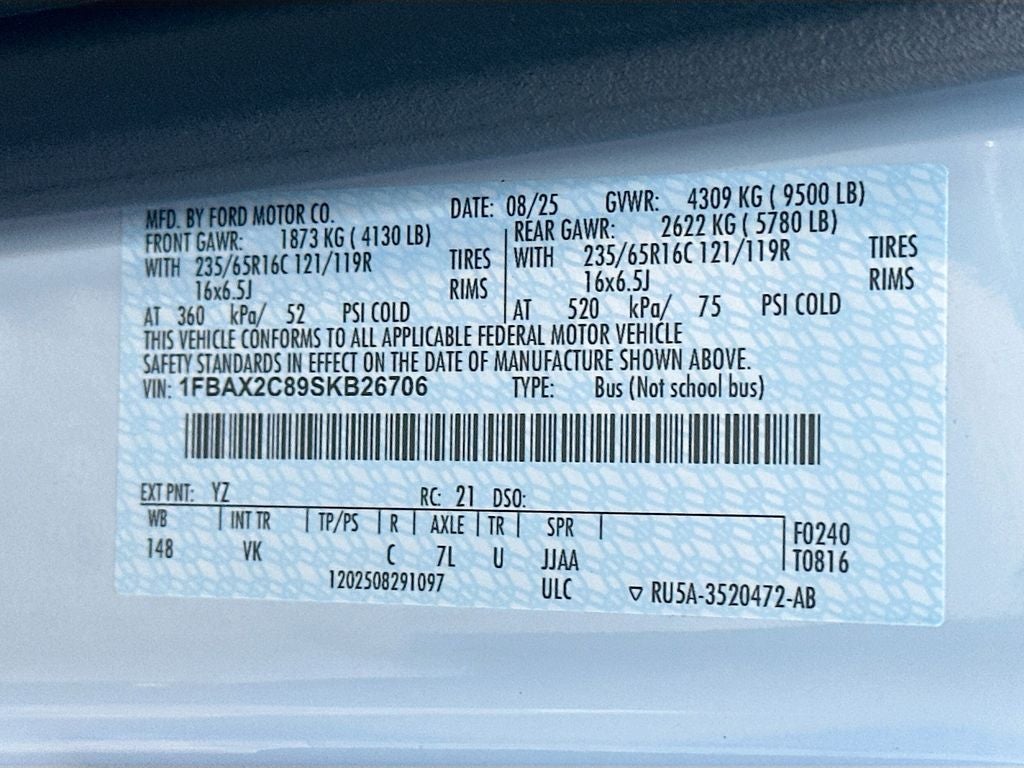 2025 Ford Transit Wagon XL