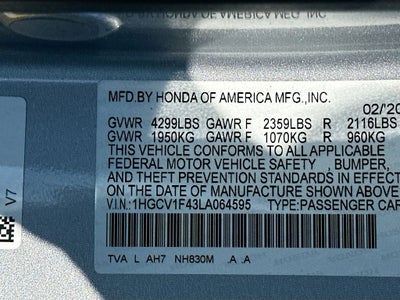 2020 Honda Accord EX