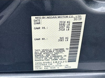 2020 Nissan Altima 2.0 Platinum