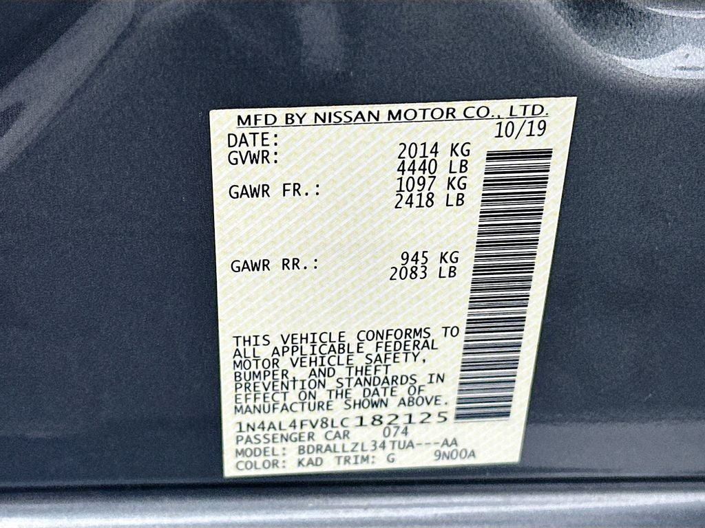 2020 Nissan Altima 2.0 Platinum