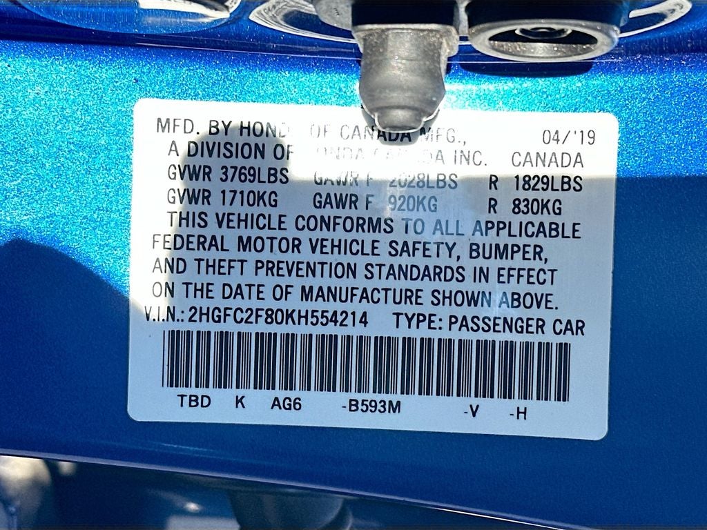 2019 Honda Civic Sport