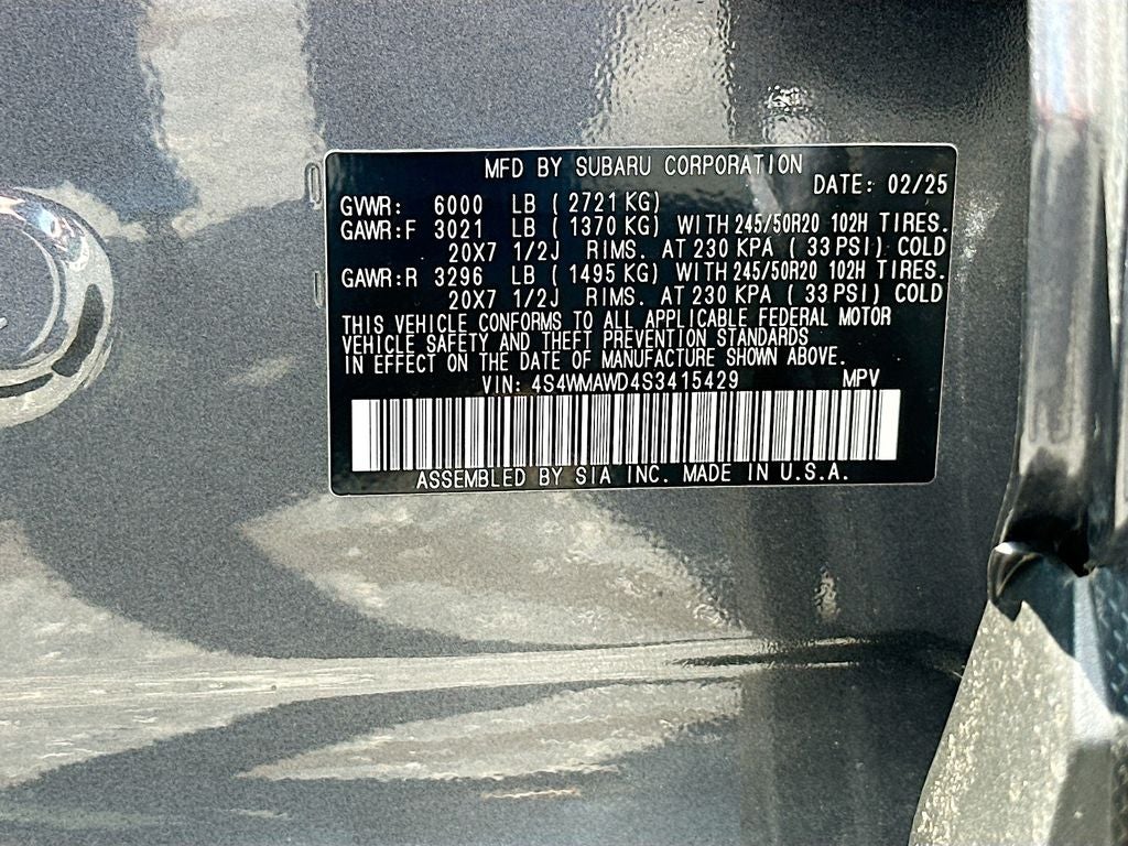 2025 Subaru Ascent Onyx Edition Touring