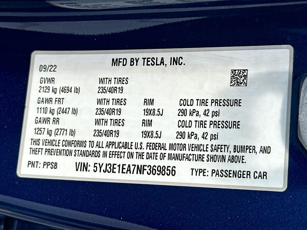 2022 Tesla Model 3 Base